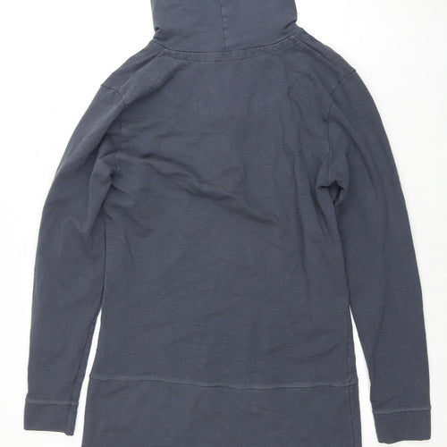 BAM Unisex Blue Henley Hoodie with Buttons - Size 16
