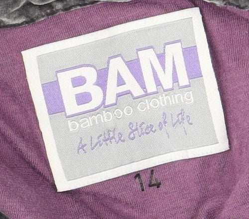 BAM Unisex Blue Henley Hoodie with Buttons - Size 16