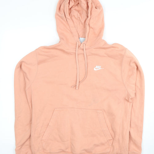 Nike Women's Pink Hoodie - Size S, Logo Accents