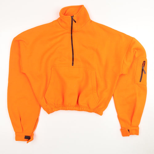 Boohoo Women's Orange Pullover Hoodie Size L