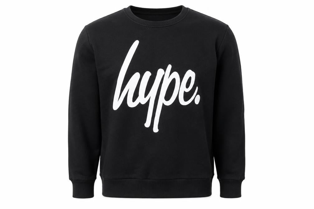 Front view of Hype Men's Black XL Pullover Sweatshirt