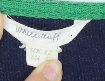 White Stuff Women's Blue Shift Knee Length Dress Size 12