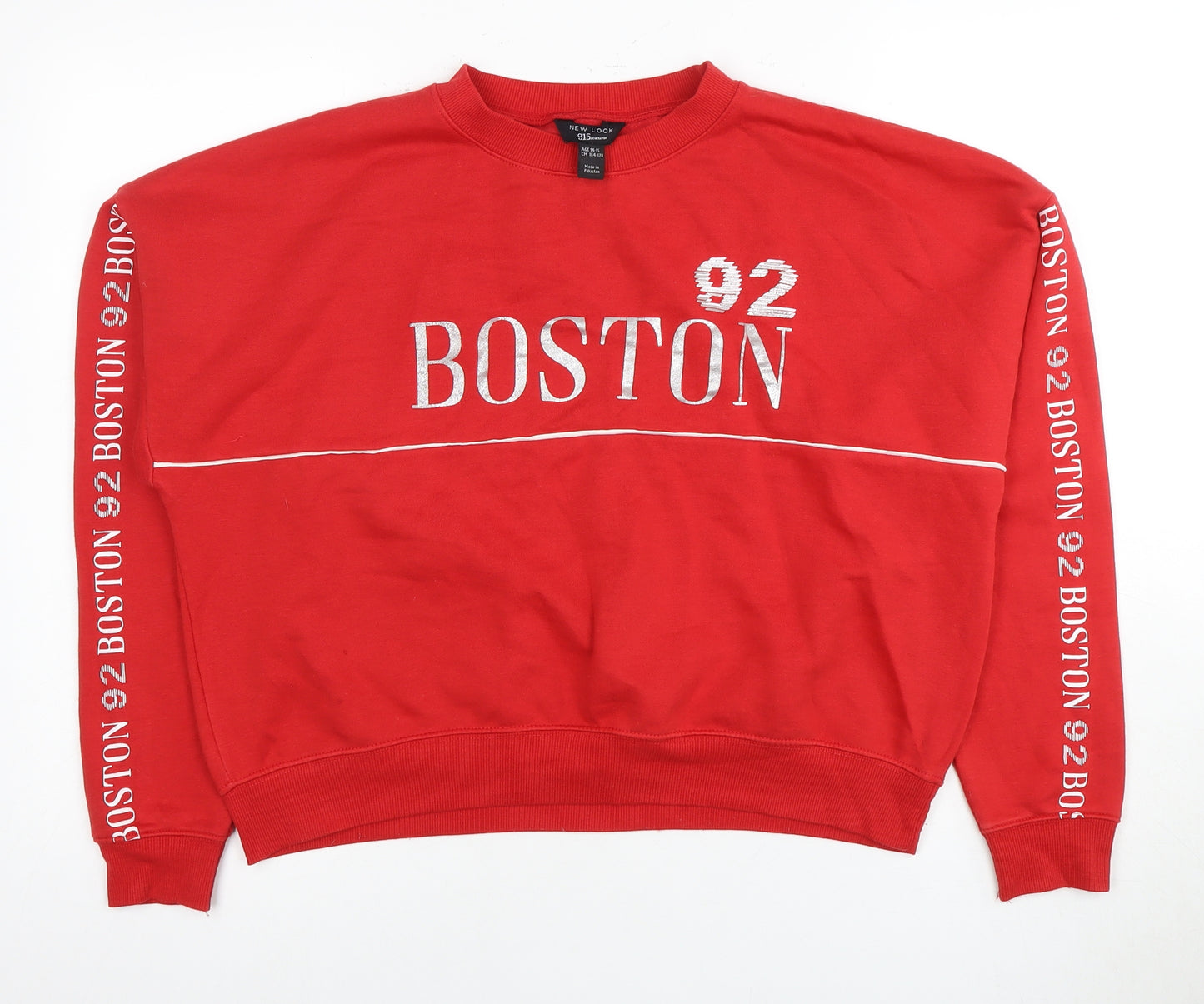 New Look Girls Red Graphic Boston Sweatshirt 14-15 Years