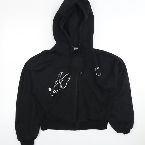 Disney Women’s Black Minnie Mouse Full Zip Hoodie, Size 6