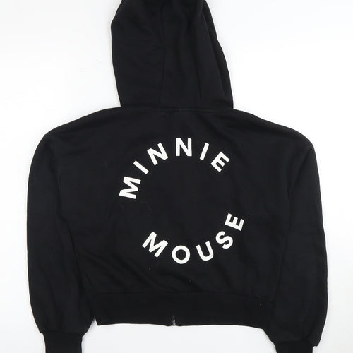Disney Women’s Black Minnie Mouse Full Zip Hoodie, Size 6