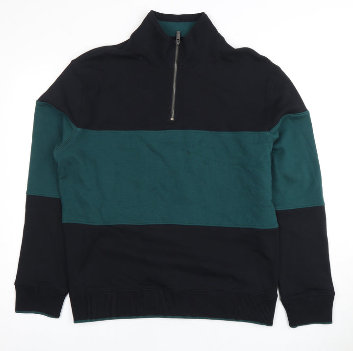 Marks and Spencer Men's Black Green M Sweatshirt Zip