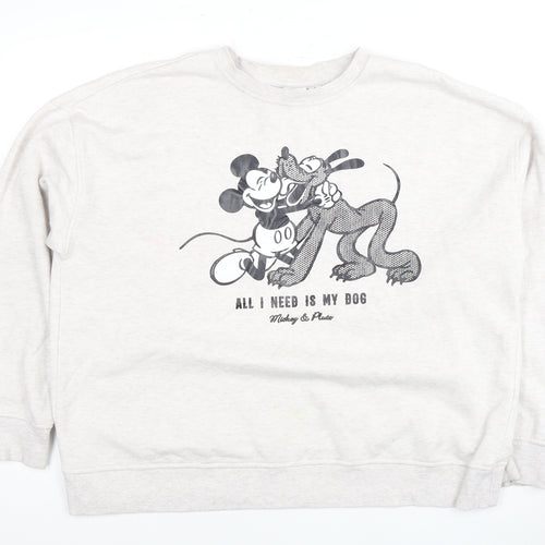 Disney Unisex White Pullover Sweatshirt L 14