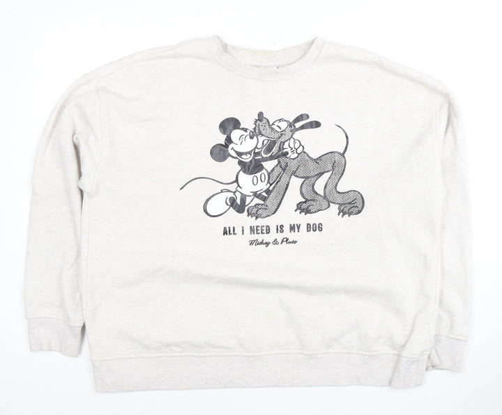 Disney Unisex White Pullover Sweatshirt L 14