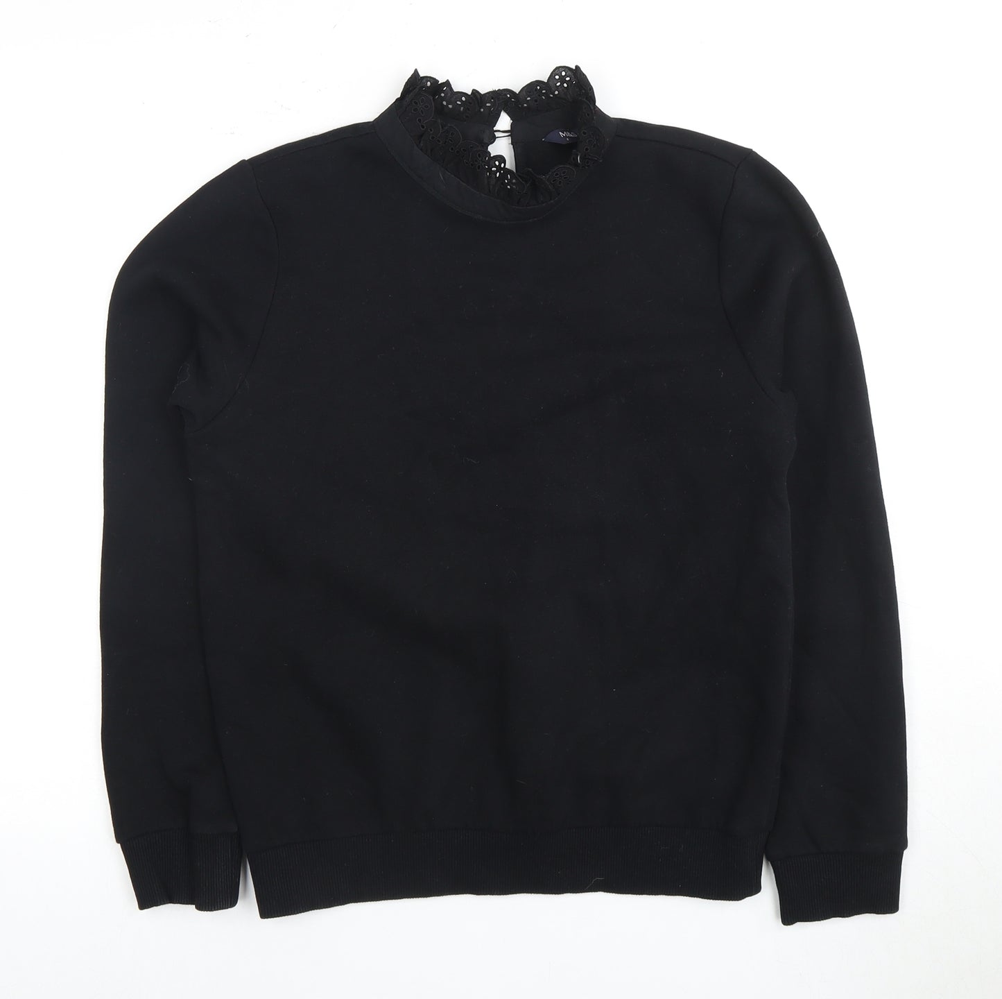 Marks and Spencer Women's Black Crochet Pullover Sweatshirt Size 8