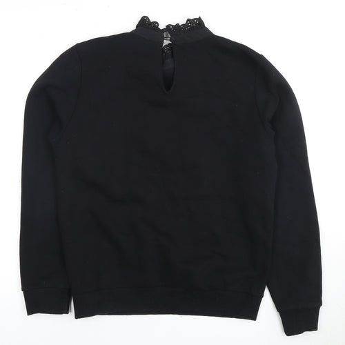 Marks and Spencer Women's Black Crochet Pullover Sweatshirt Size 8