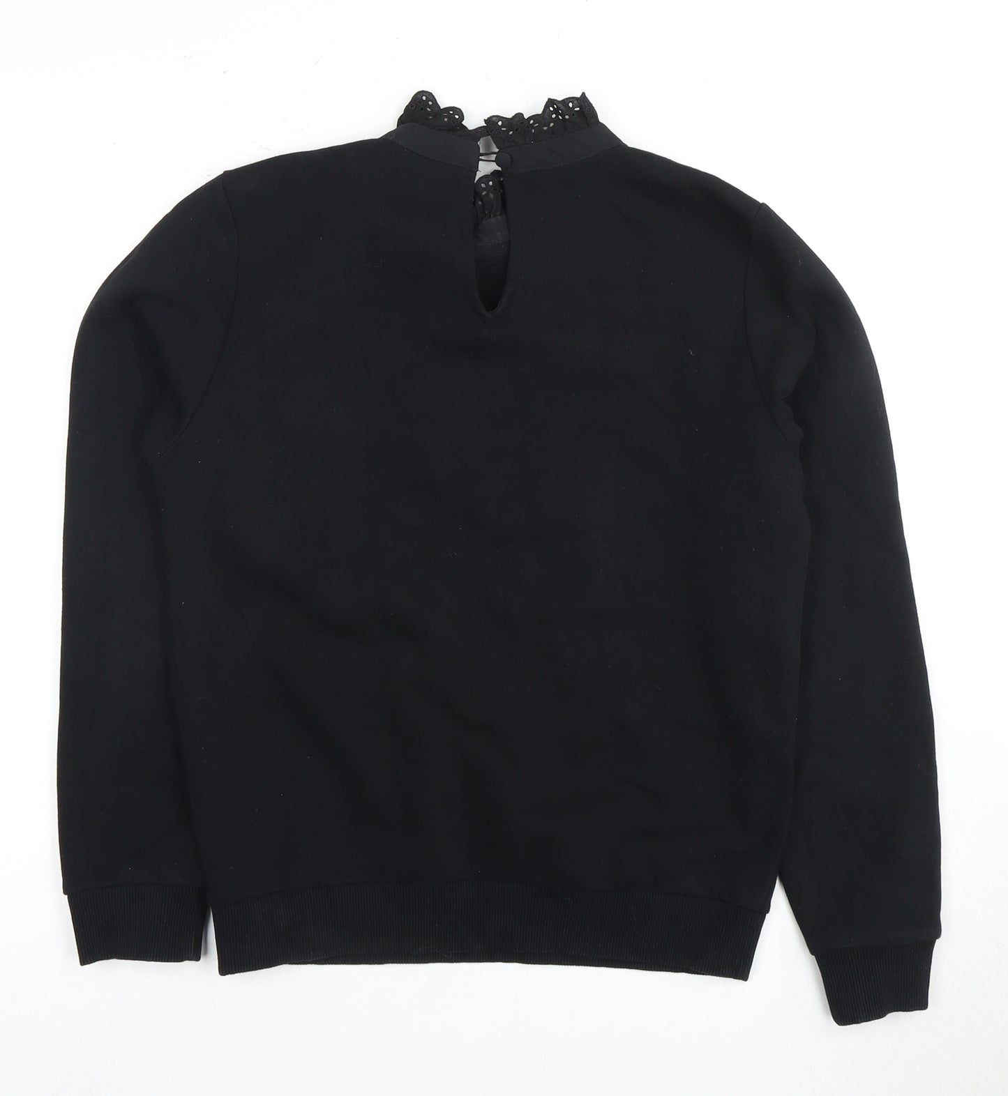 Marks and Spencer Women's Black Crochet Pullover Sweatshirt Size 8