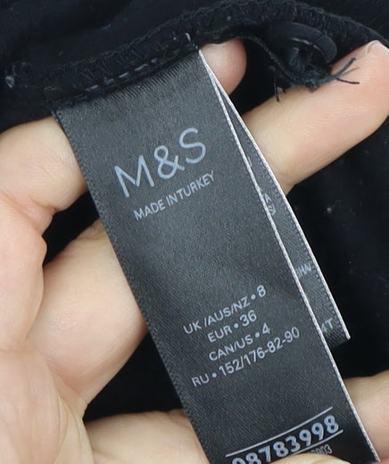 Marks and Spencer Women's Black Crochet Pullover Sweatshirt Size 8