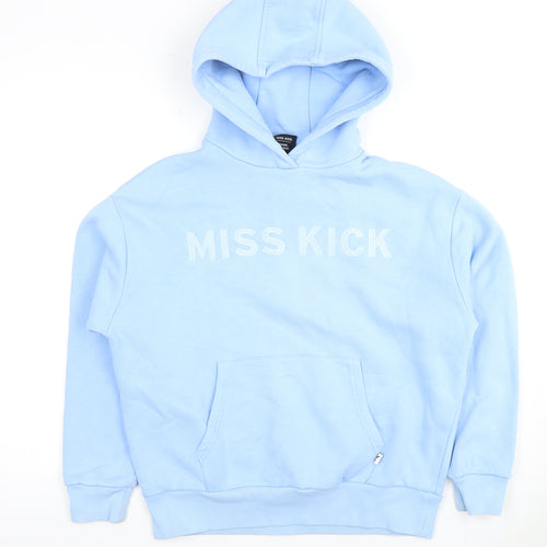 Miss Kick Unisex Kids Blue Pullover Hoodie 11-12Y Logo