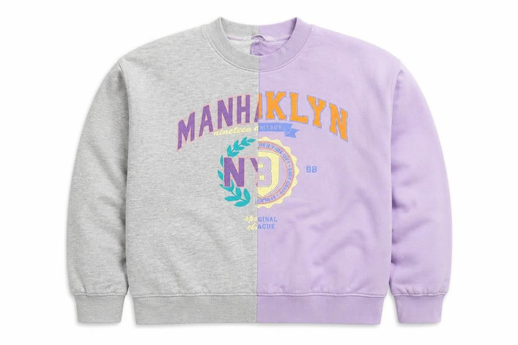 Front view of H&M Multicoloured Logo Sweatshirt unisex kids 12-13 years