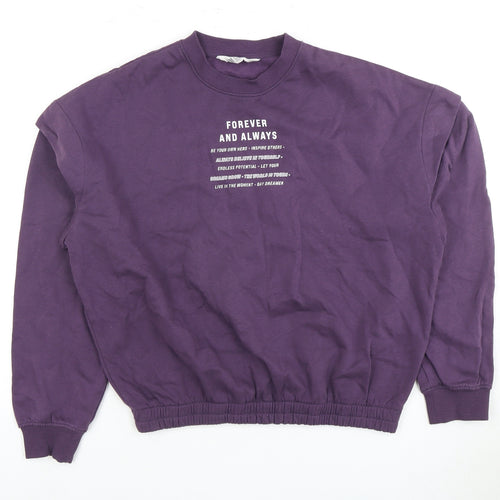 H&M Girls Purple Pullover Sweatshirt 13-14 Years