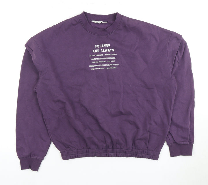 H&M Girls Purple Pullover Sweatshirt 13-14 Years
