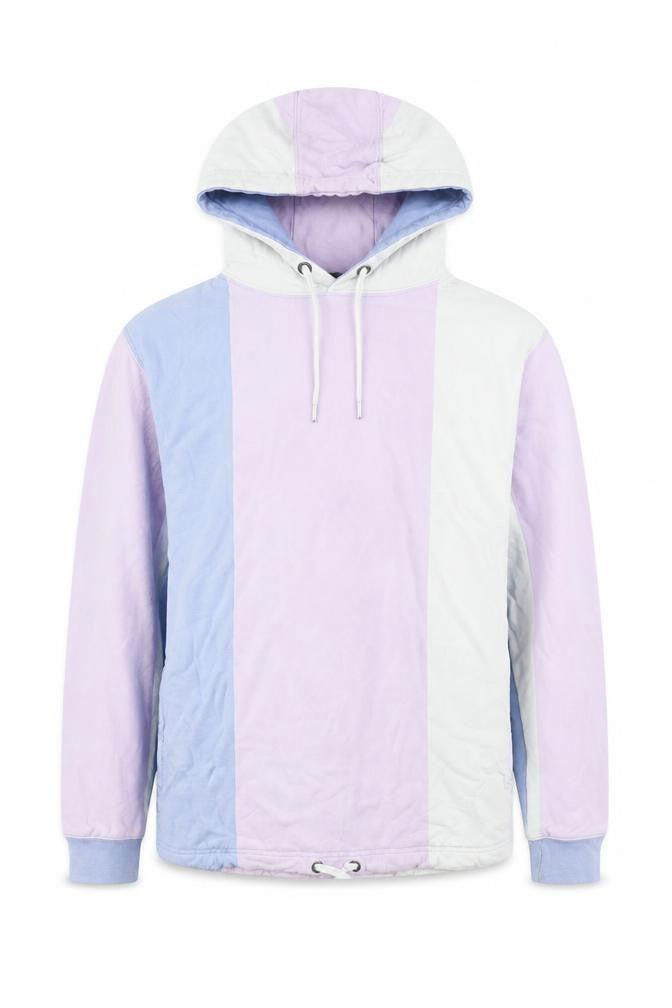 Front view of Topman Men's Multicoloured Striped Hoodie XS Pullover