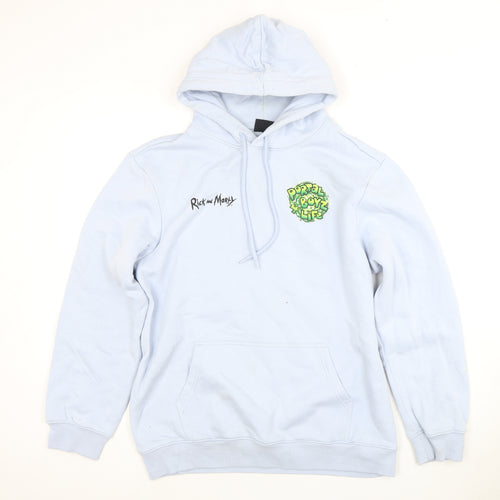 H&M Men's Blue Hoodie S Pullover Cartoon Graphic