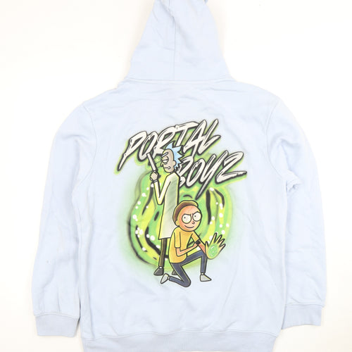 H&M Men's Blue Hoodie S Pullover Cartoon Graphic