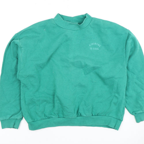 Next Girls Green 13 Years Pullover Sweatshirt Mock Neck