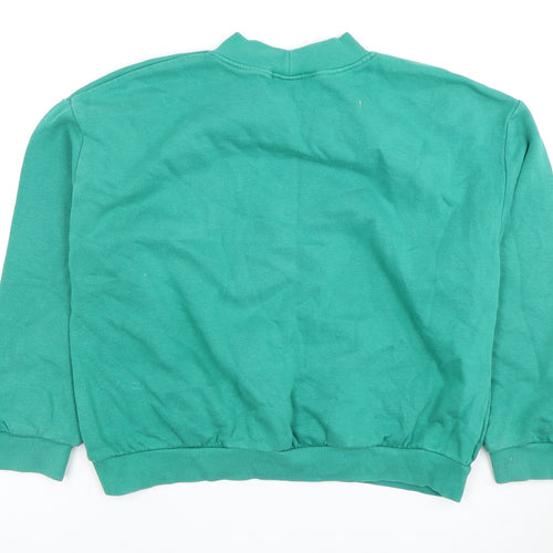 Next Girls Green 13 Years Pullover Sweatshirt Mock Neck