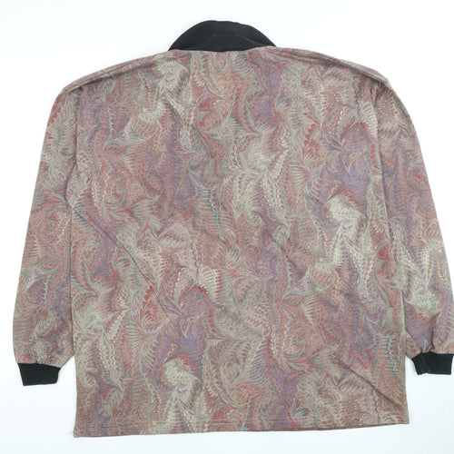 Relay Men's Multicoloured Graphic Print Long Sleeve Polo