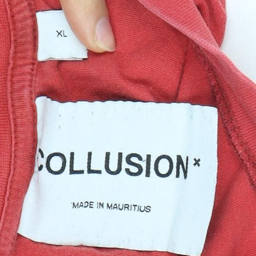 Collusion Men’s Red Crew Neck XL T-Shirt