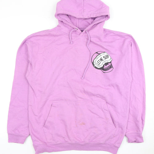 Damaged Society Unisex Purple Pullover Hoodie M