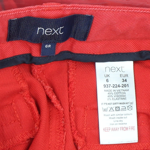 Next Women's Red Jeans, Size 6, Cotton Blend