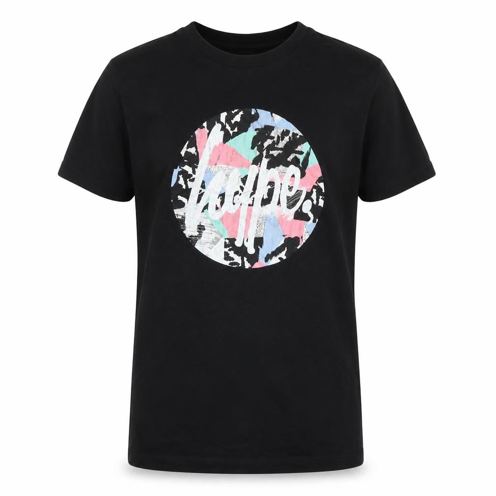 Hype Boys Black Graphic T-Shirt, Size 14 Years, Comfortable Fit