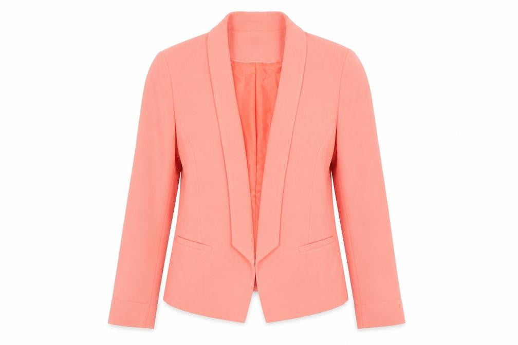 Front view of Wallis Women's Pink Blazer, size 10, - Classic Elegance