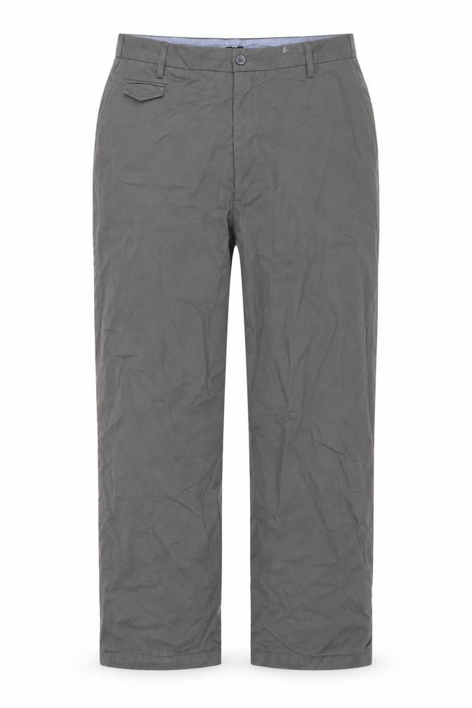 Front view of Pegasus Men's Grey Trousers, size 30, Button Closure