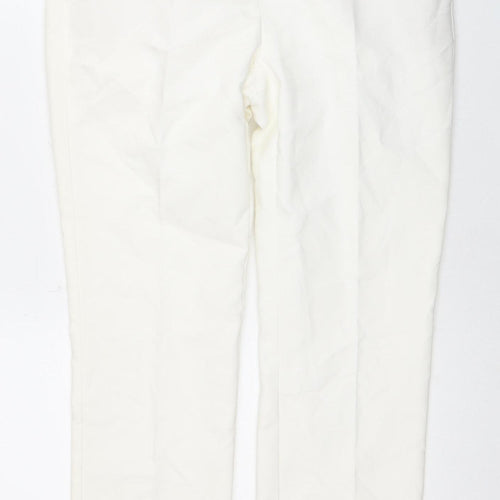 Zara Women's Ivory Trousers, Size L, Cotton Blend