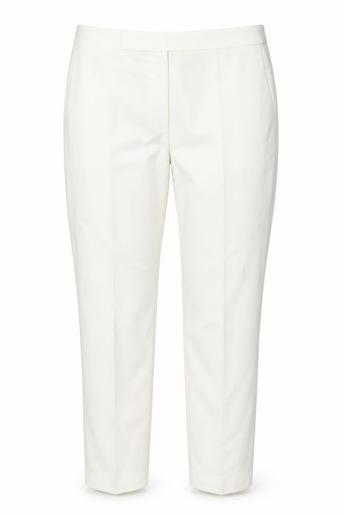 Front view of Zara Women's Ivory Trousers, size L, Cotton Blend