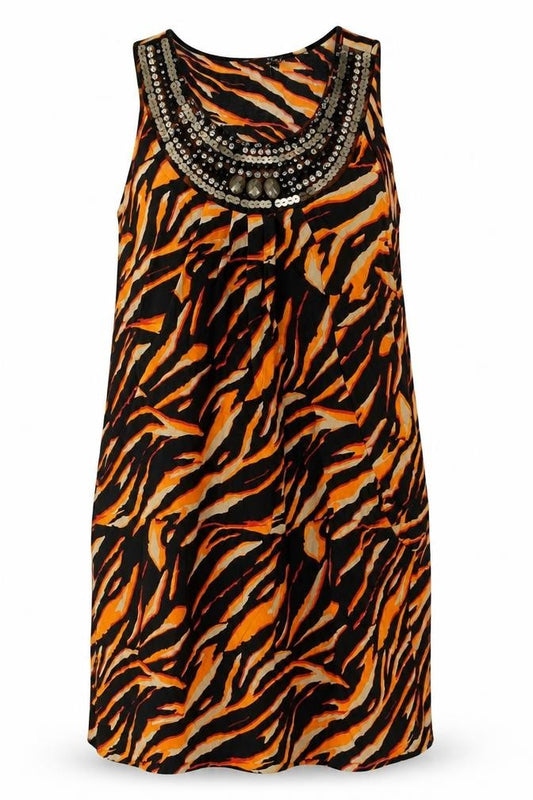 Front view of Star by Julien Macdonald Women’s Animal Print Sequin Dress