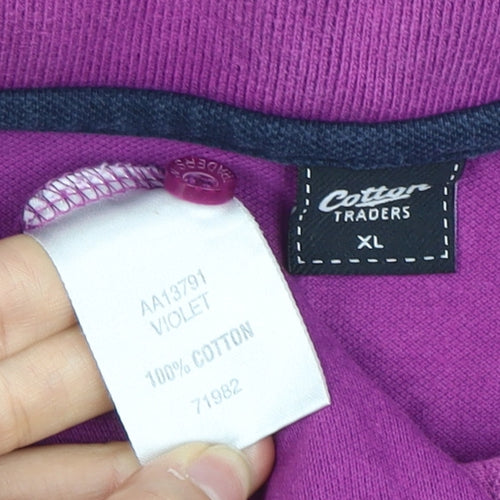 Cotton Traders Men's Purple Polo Short Sleeve XL