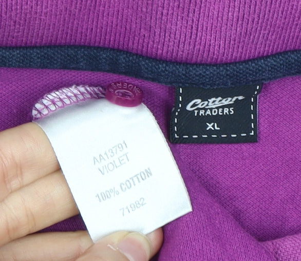 Cotton Traders Men's Purple Polo Short Sleeve XL