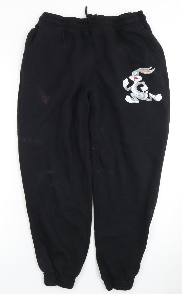 Looney Tunes Black Cartoon Jogger Trousers Women M