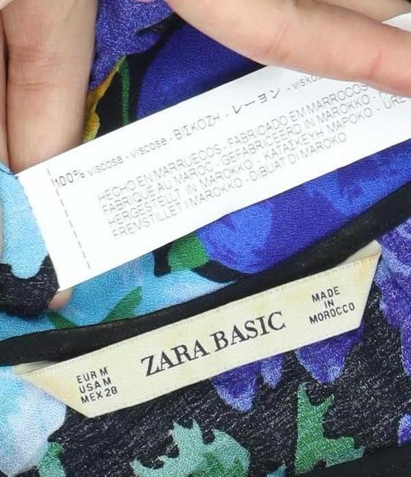 Zara Basic Women’s Floral Tunic Blouse, Size 12