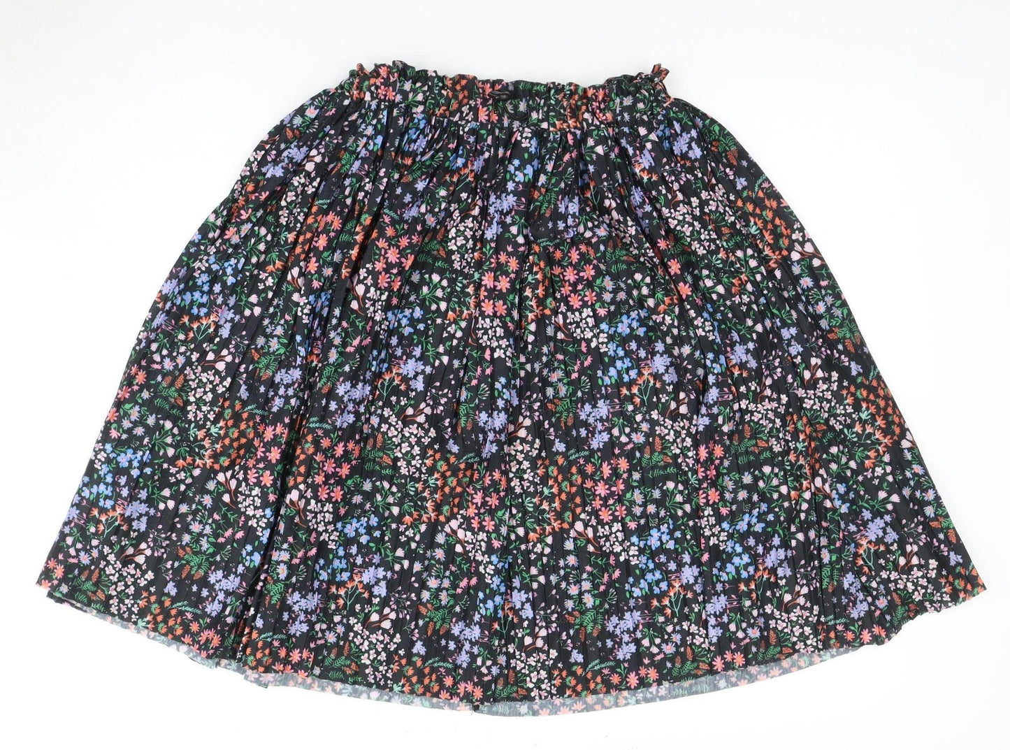 Next Women's Multicoloured Floral Pleated Skirt Size 12