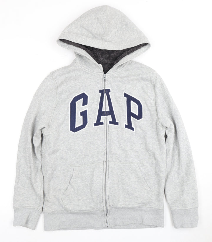 GAP Kids Grey Full Zip Hoodie - Boys XL, Logo, New