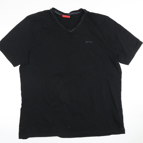 Slazenger Men's Black XL V-Neck Logo T-Shirt