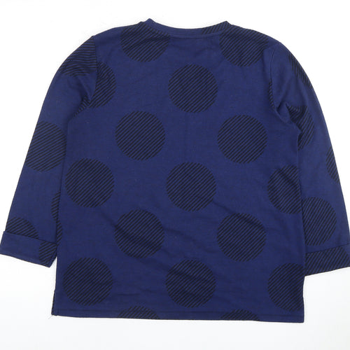 Marks and Spencer Women's Blue Polka Dot Long Sleeve T-Shirt