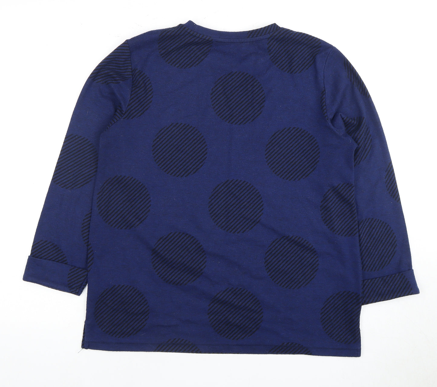 Marks and Spencer Women's Blue Polka Dot Long Sleeve T-Shirt