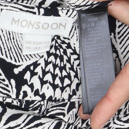 Monsoon Women's Black Geometric Skirt Size 14