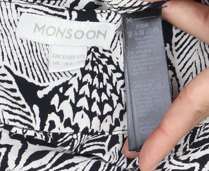 Monsoon Women's Black Geometric Skirt Size 14