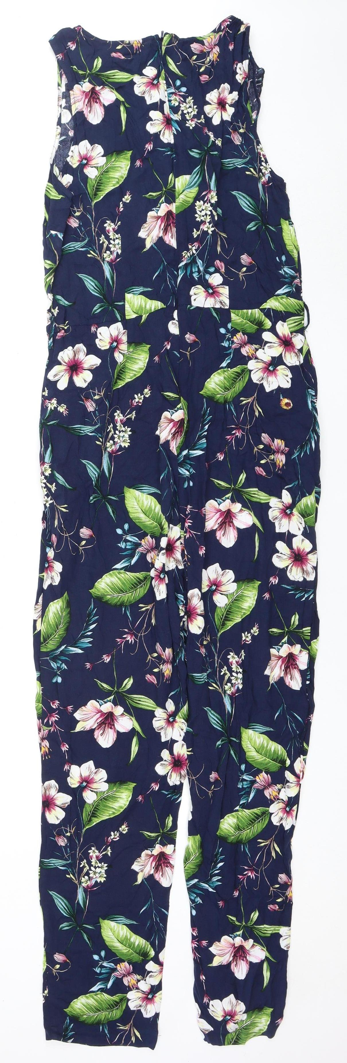 Wallis Women's Floral Jumpsuit Size 12, Multicoloured Viscose