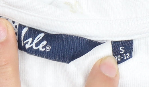 Isle Women's White Lace-Up T-Shirt Size 10-12