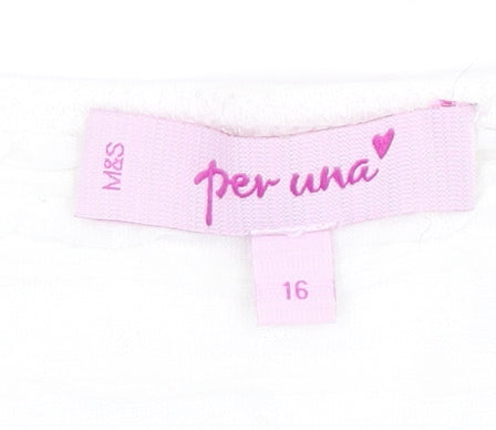 Marks and Spencer Women's Ivory T-Shirt Size 16