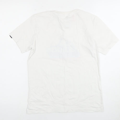 Adidas Boys White Logo T-Shirt, Size 11-12 Years, Basic Jersey
